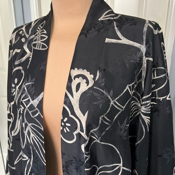 Chico’s Design Silk Asian‎ Inspired Bamboo Print Kimonoo Cardigan - Picture 2 of 9
